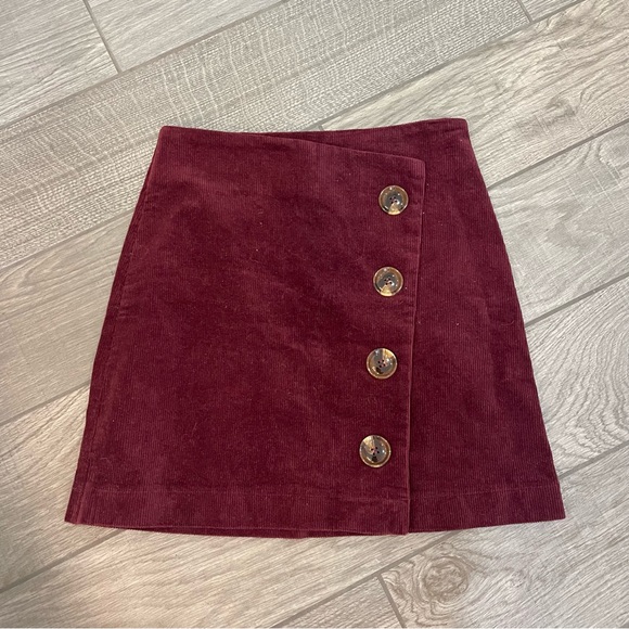 Altar’d State Corduroy Cute As A Button Mini Skirt - Picture 1 of 5